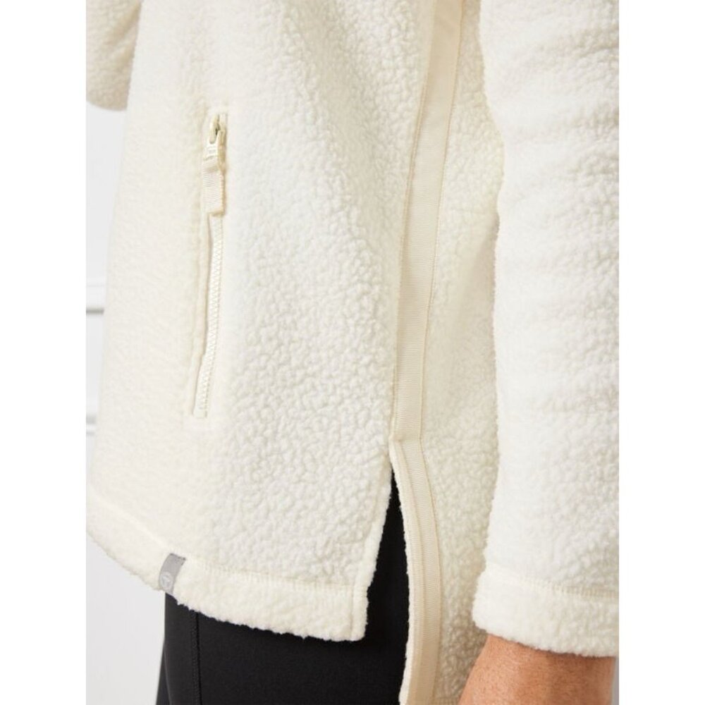 T by Talbots Women’s Fleece Pullover Size 1X Petite Ivory Half Zip Sherpa Jacket - Picture 2 of 10